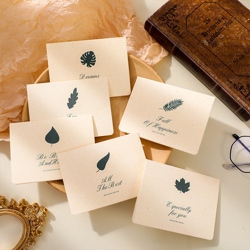 Retro Teacher's Day Greeting Card Lover Thanksgiving Blessing Card Small Card Father's Day Business Message Card Envelope Set