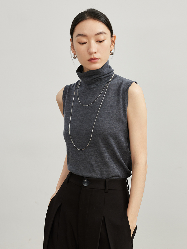 Self-Recommended Quality Item: New Australian Pure Wool High-Neck Knitted Vest for Women, Outerwear, 26 New Styles of Women's Clothing, Sleeveless Base Layer