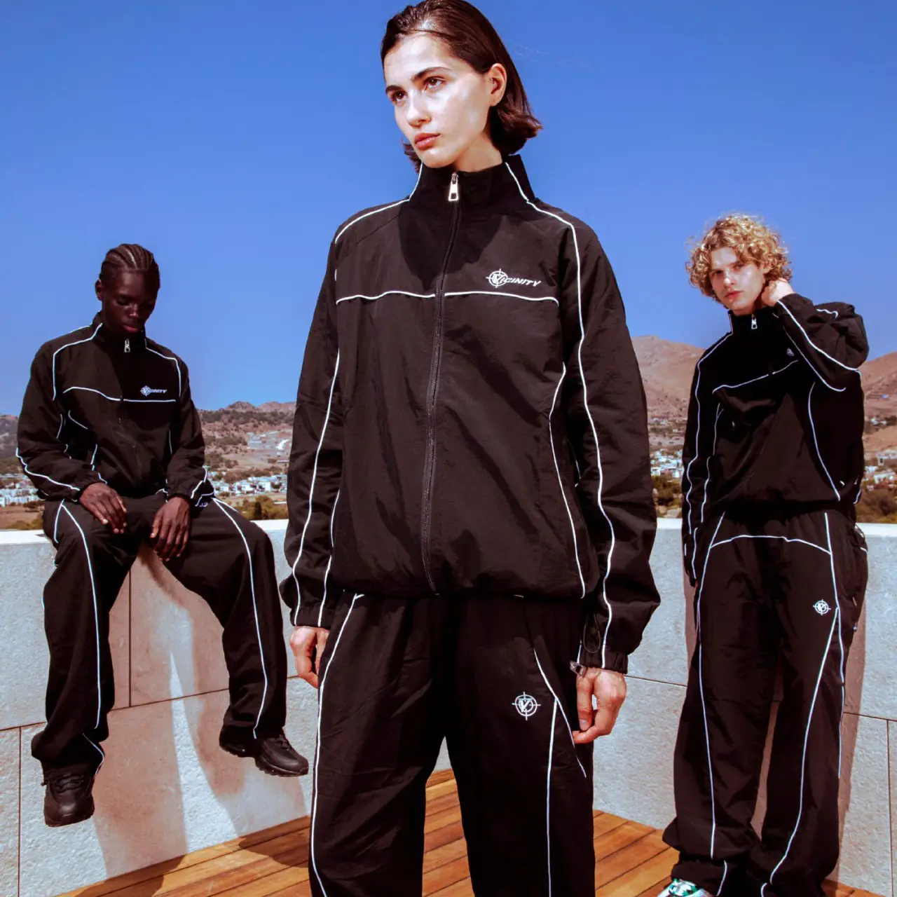 European and American Cross-Border Autumn and Winter Sports Suits, Simple Style Street Fashion Zipper Windbreaker Suits, Solid Color Jackets for Men and Women
