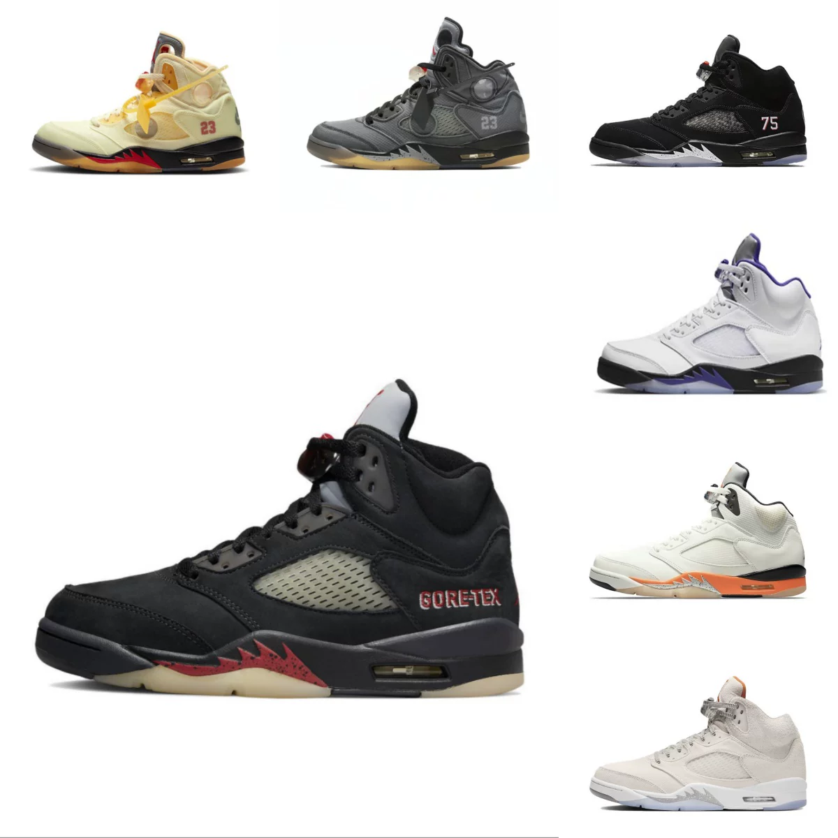 Wear-Resistant Aj5 Men's Basketball Shoes, Shock-Absorbing, Durable Cowhide, Bulls Red, North Carolina Blue, Mid-Top Oreo Sports Running Shoes QC-Foto von TAOBAO auf Qualit.ly