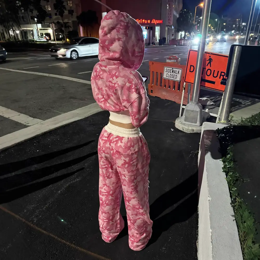 European and American Cross-Border 2025 New Hip-Hop Zipper Hoodie Street Hot Girl Y2K Sweatshirt High Street Sweatpants Suit Ins