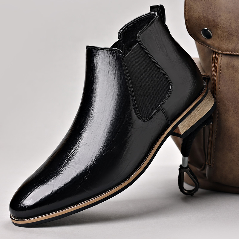 25872 Chelsea Boots Chelsea Boots Men's British Sleeve Retro Large Size Leather Boots British Boots