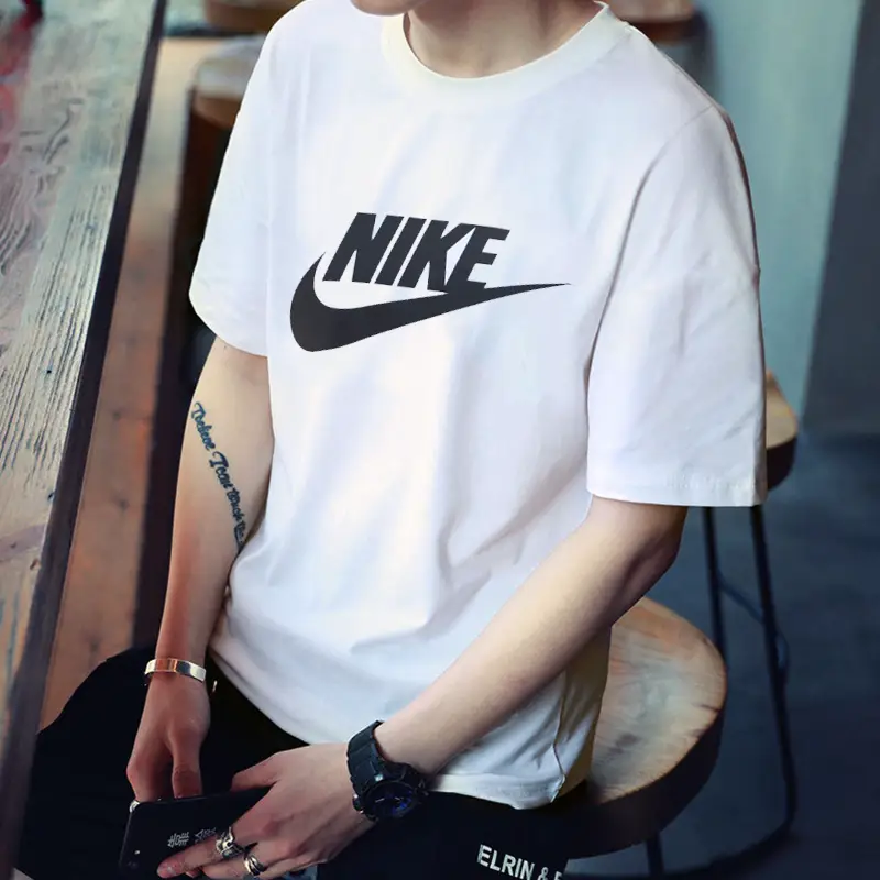Nike Short-Sleeved Men's T-Shirt Official Flagship 2025 New arrival Loose Casual Half-Sleeved Round Neck pure cotton Sports T-Shirt for Men