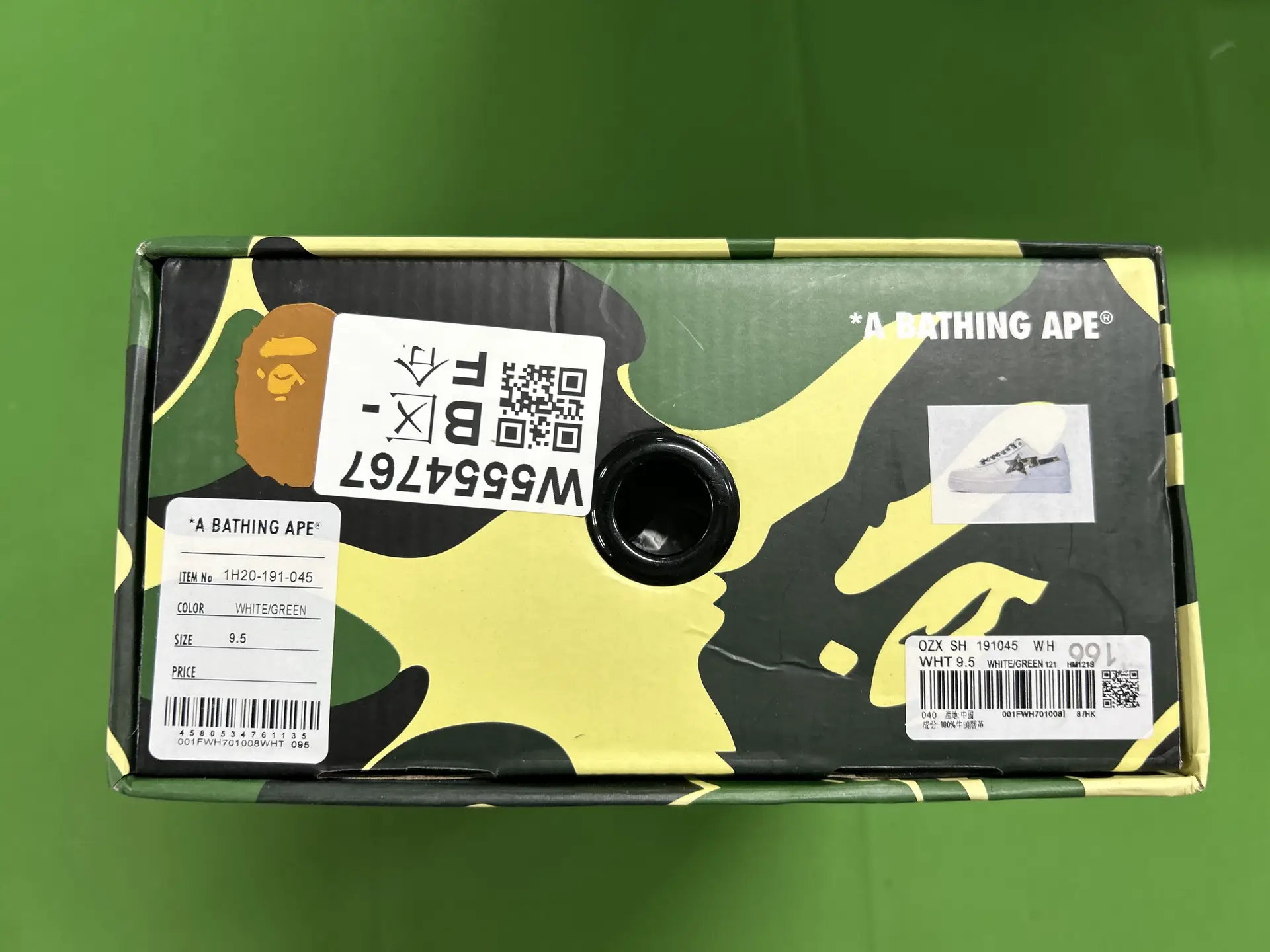 A Bathing Ape BAPE STA White Green