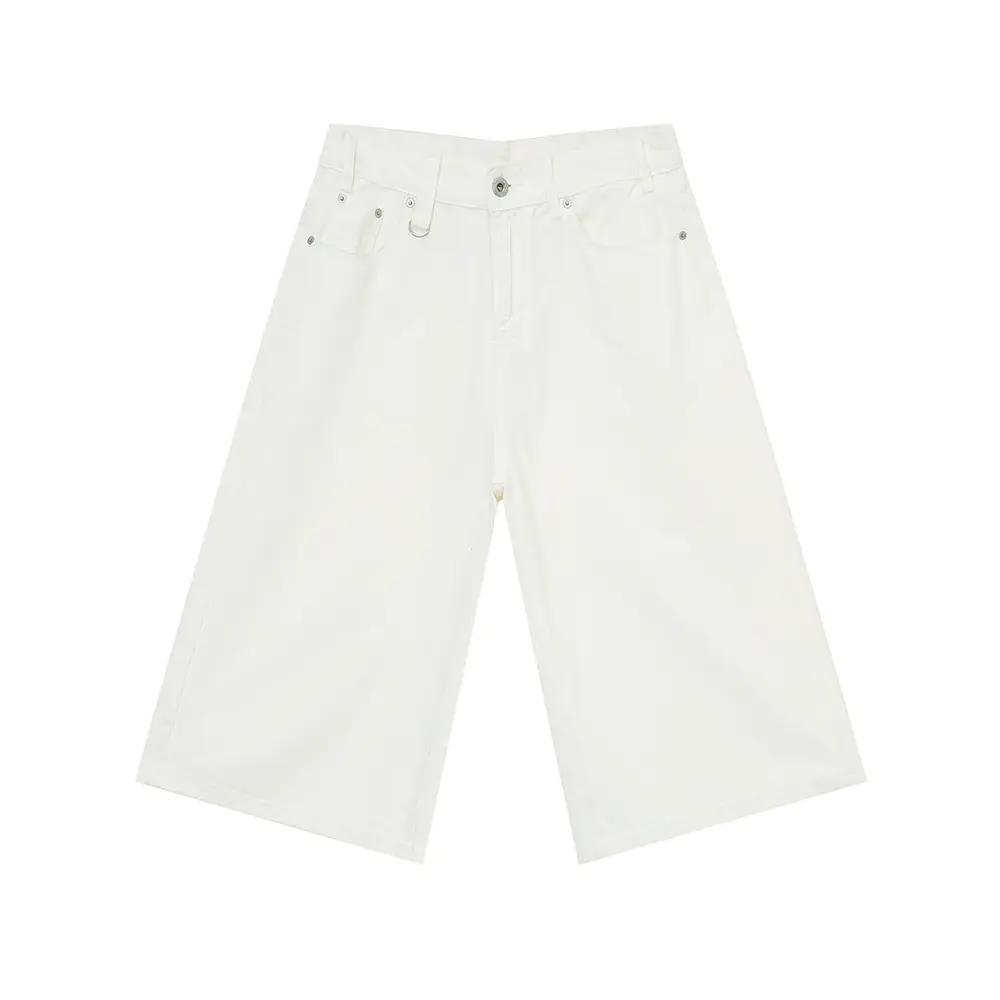 MTLCLOTHES men's | 2023 summer models of the new Korean version of the loose Hong Kong style wide-legged flared denim seven-minute pants tide