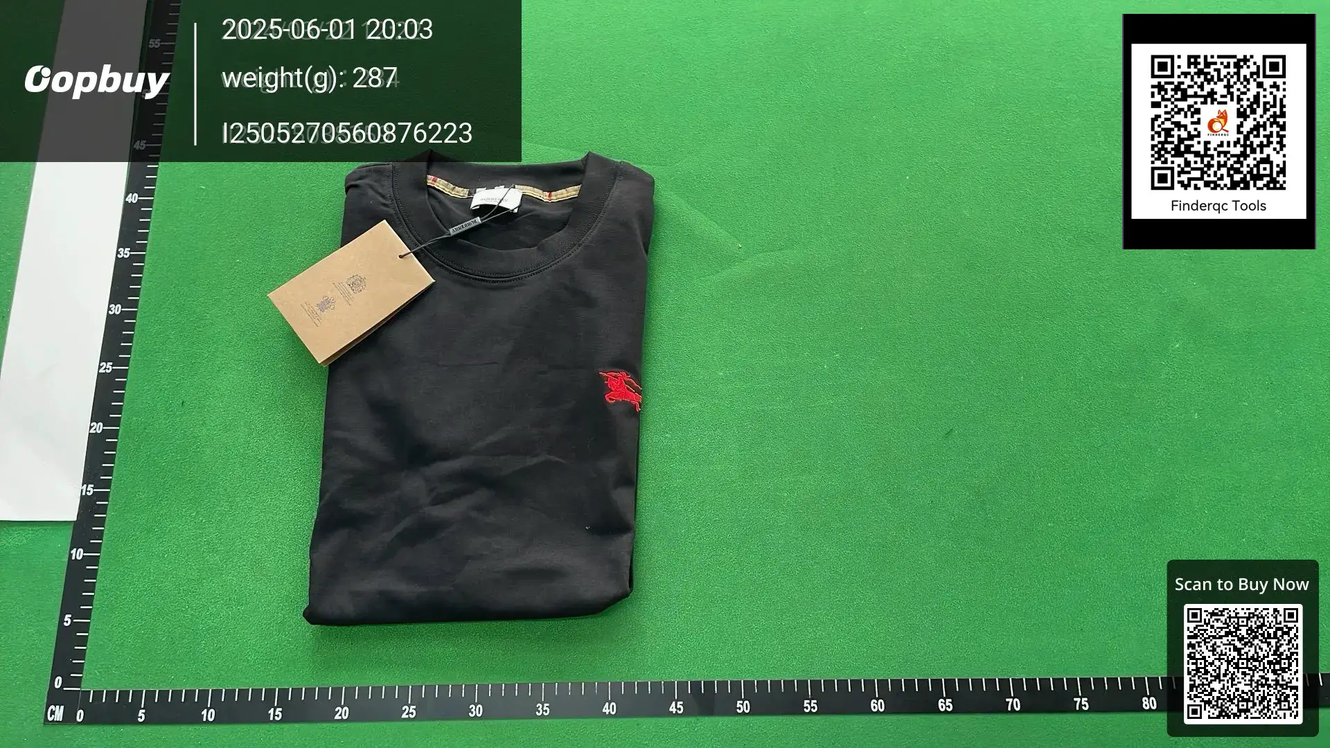Burberry Black T-Shirt with Red Equestrian Knight Design