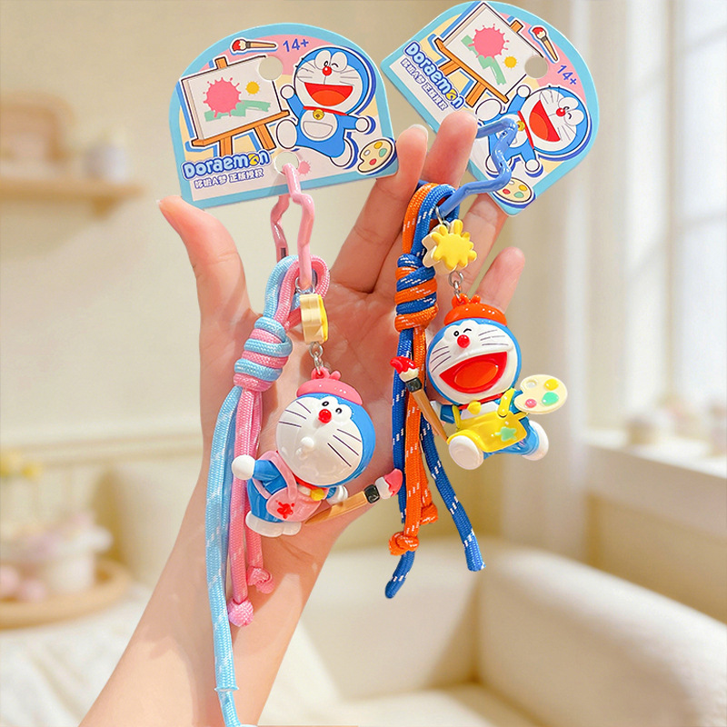 Authentic Cartoon Doraemon Series Artist Miu Series Keychain Cute Bag Car Keychain Gift Wholesale