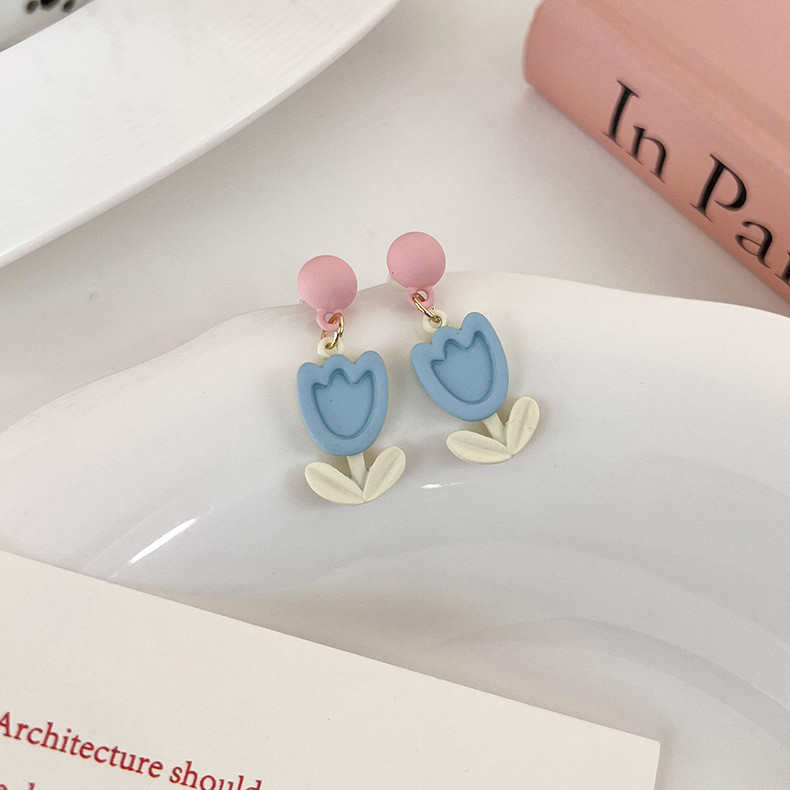 Korean Style Niche Design Earrings, Early Spring Tulip Earrings, Stylish and Fashionable Earrings, New Style Earrings for Women