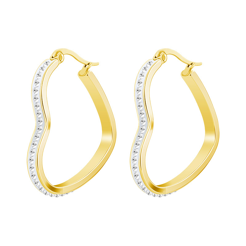 Japanese and Korean Ins Niche Elegant Versatile Simple Electroplating Female Heart Earrings High-End Earrings Earrings Ear Buckles Wholesale