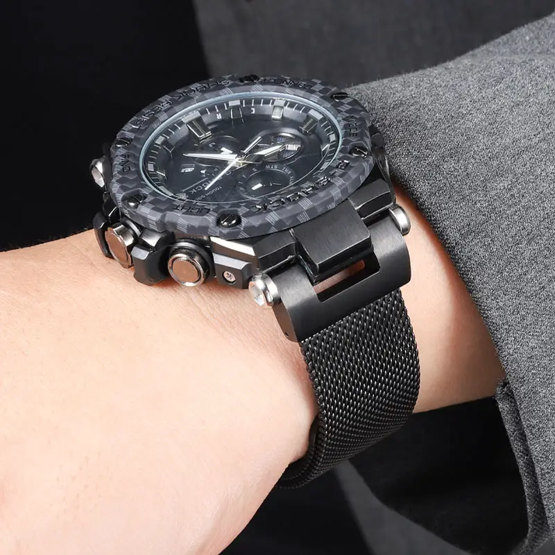 Stainless Steel Milan Mesh Strap Suitable for Casio Gst-S130/S110/S120/W130L/W100/B100 Watch Strap