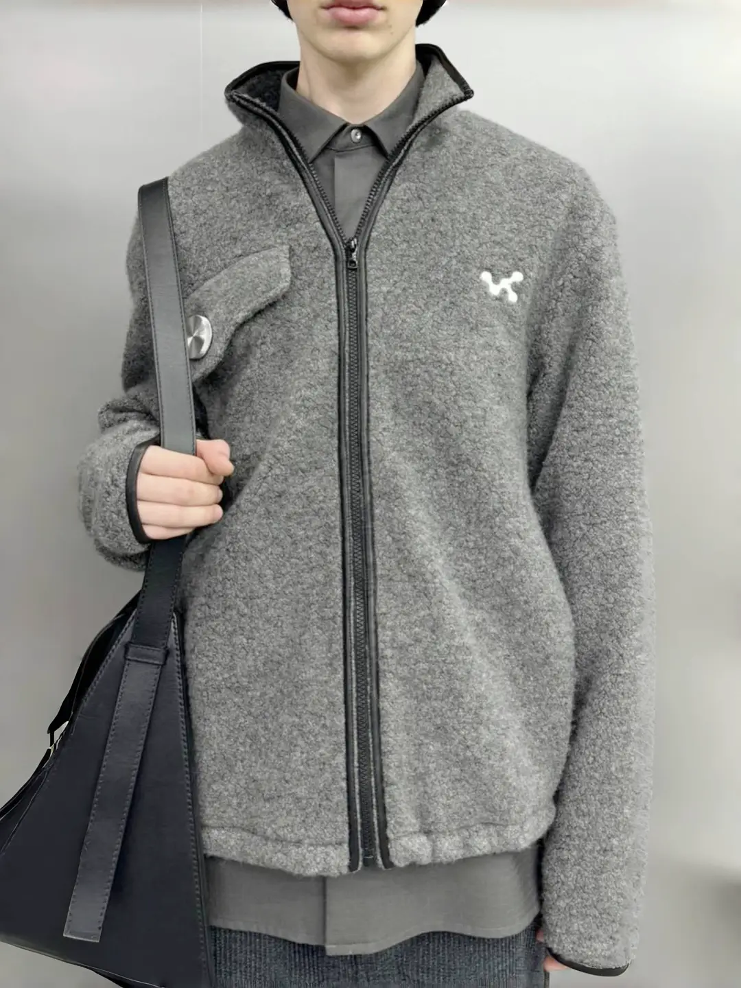 [Vc Collaboration] Vujadecmmawear Gray Wool Fleece Jacket Spring Loose Casual Jacket Trendy