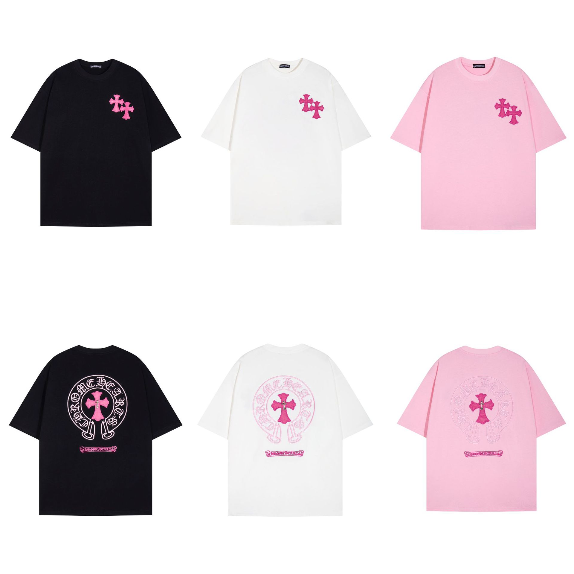 New Product Correct Edition Trendy Brand Chrome Hearts24 Year Men's and Women's Cotton Correct Edition Embroidered Short Sleeve T-Shirt Wholesale