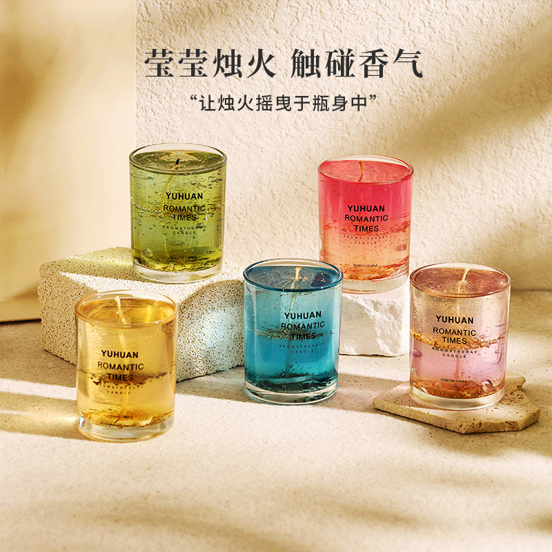 Colorful Jelly Scented Candle Cup Creative Souvenir Gift for Girls Scented Candle Bedroom Long-Lasting Fragrance Ornaments