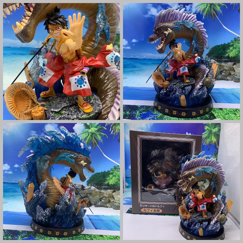 Wolf Anime One Piece and Country GK Dragon and Service Flying Statue Model Ornaments Boxed