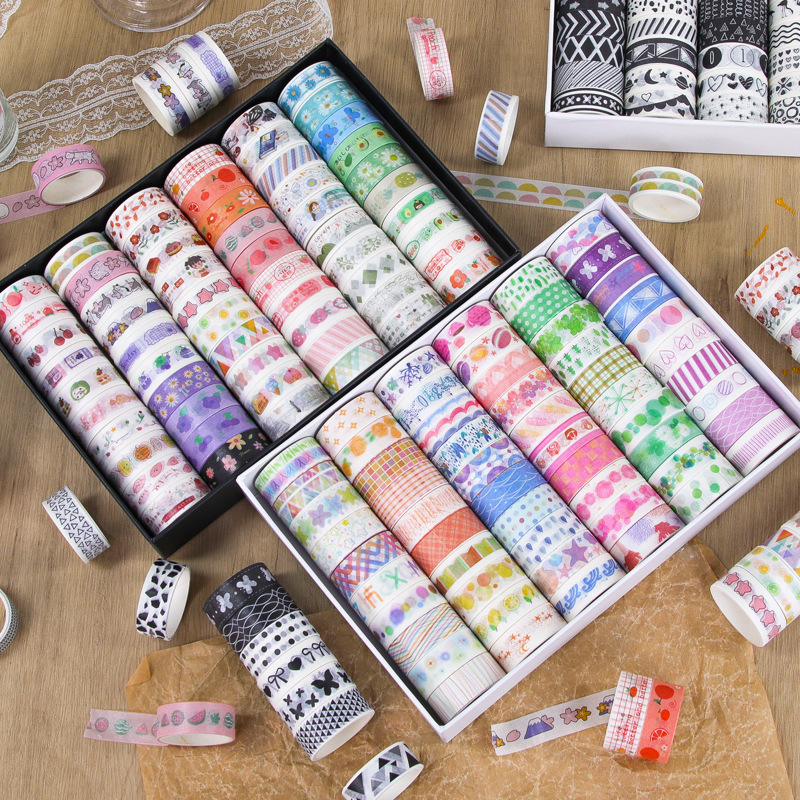 Wheat Culture 60 Rolls Washi Tape Set Fresh Cartoon Journal Material Gift Box Student Gift