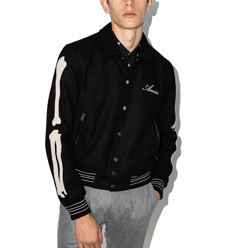 Autonomous High Street 26Ss Bone Print Baseball Jacket Pilot Embroidered Coat Men's Spring/Summer High Quality