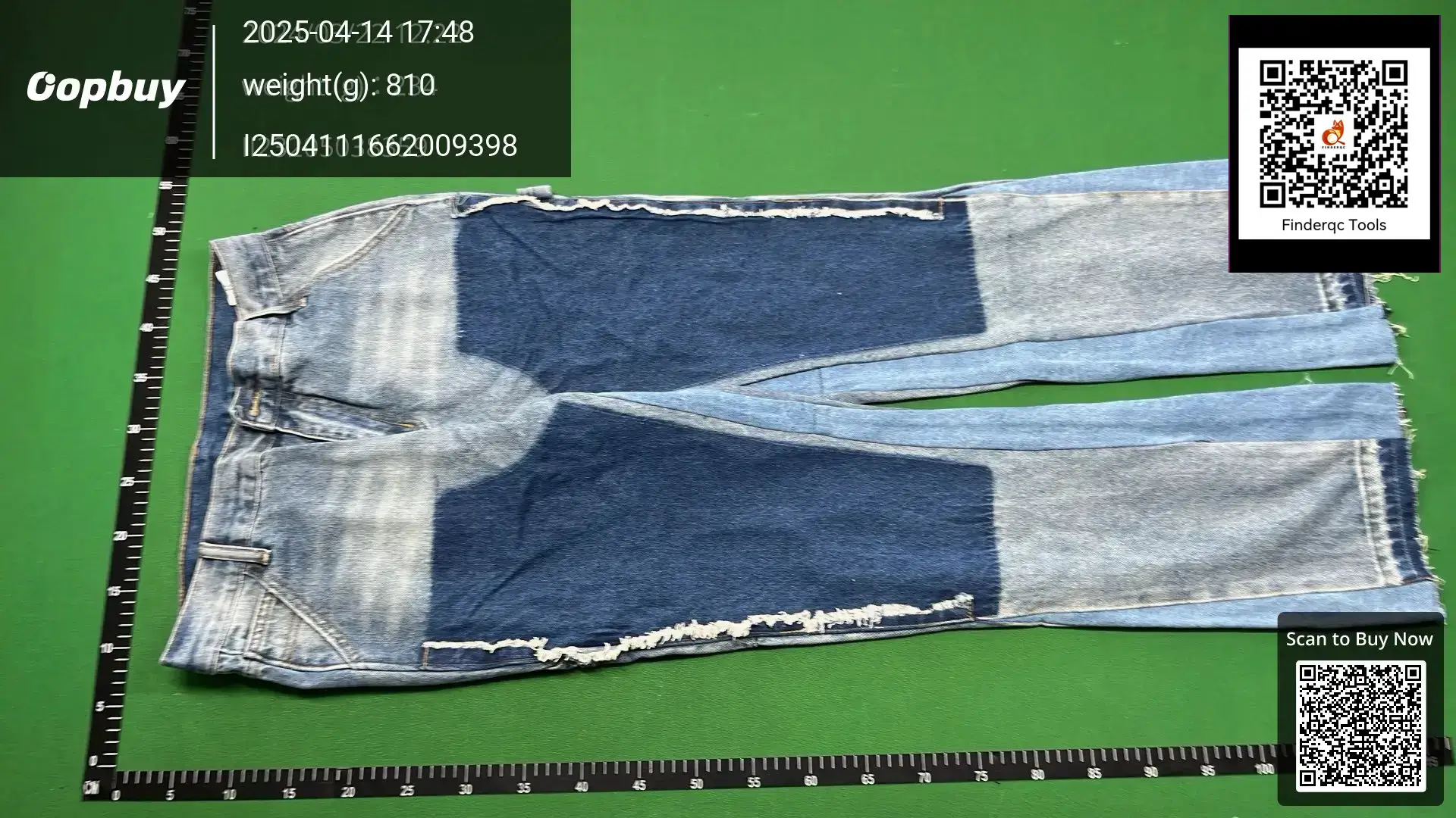 Cross-border Men's Denim Pants Stitching Contrast Color Old Wash Water American Horn Men's Jeans Micro Men's Pants