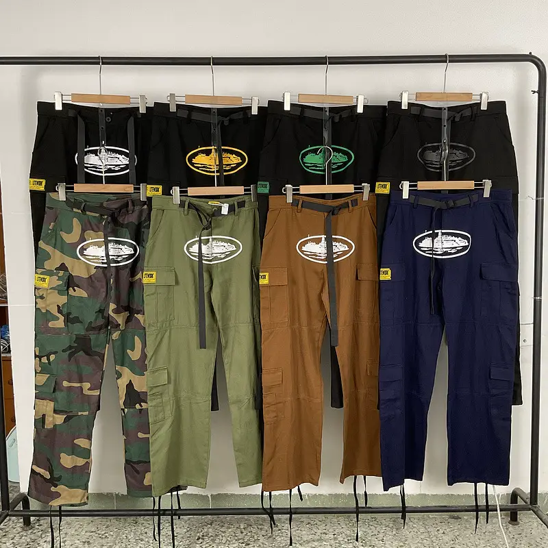 Cross-border foreign trade an island multi-pocket elastic casual work pants men and women couples loose high street casual pants tide