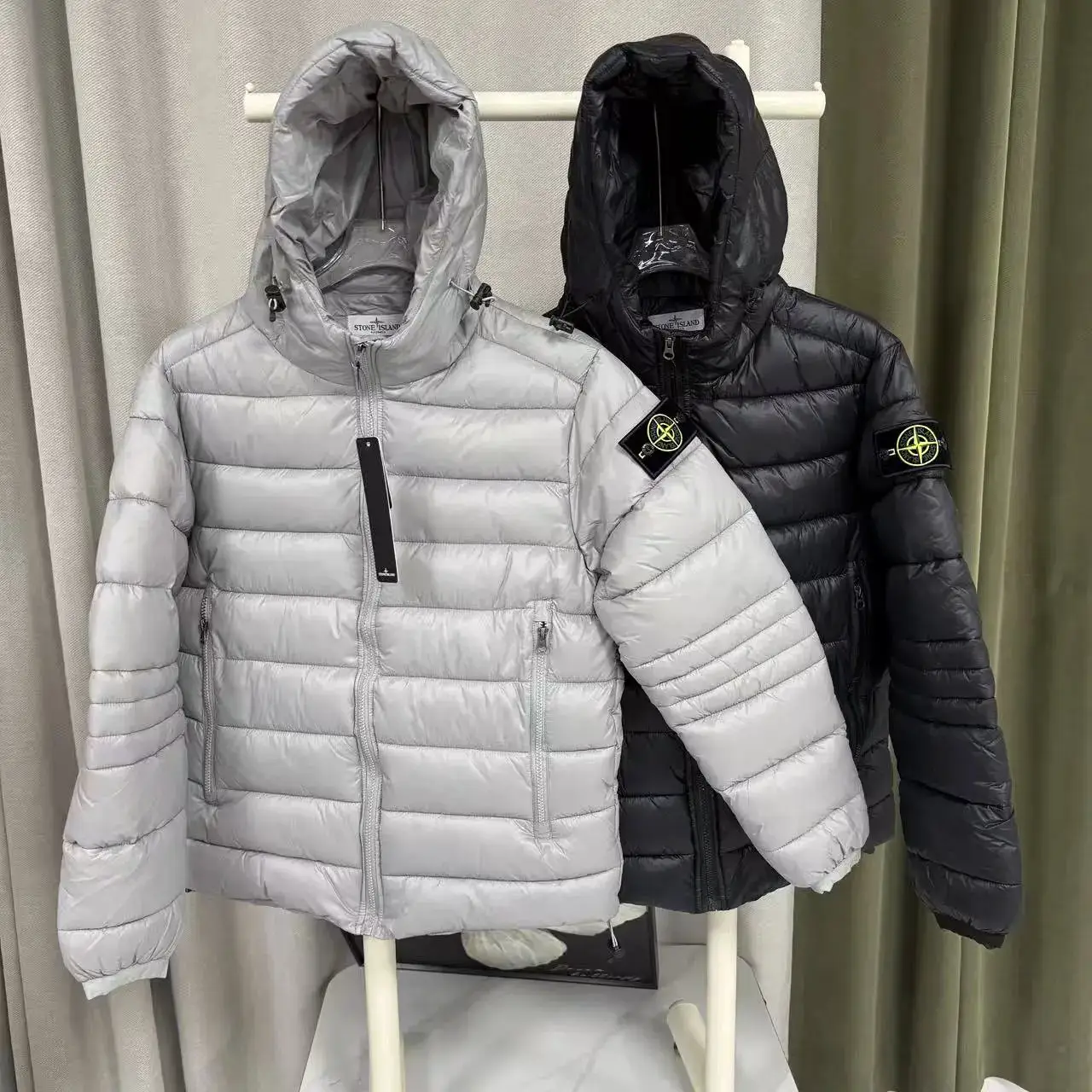 Stone Island Puffer Jacket Light Grey