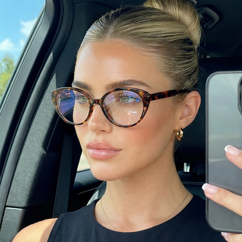 2026 New Cat-Eye Frame Sweet Girl Hot Girl Style Anti-Blue Light Glasses Frame Can Be Fitted with Prescription Lenses Women's Non-Prescription Glasses