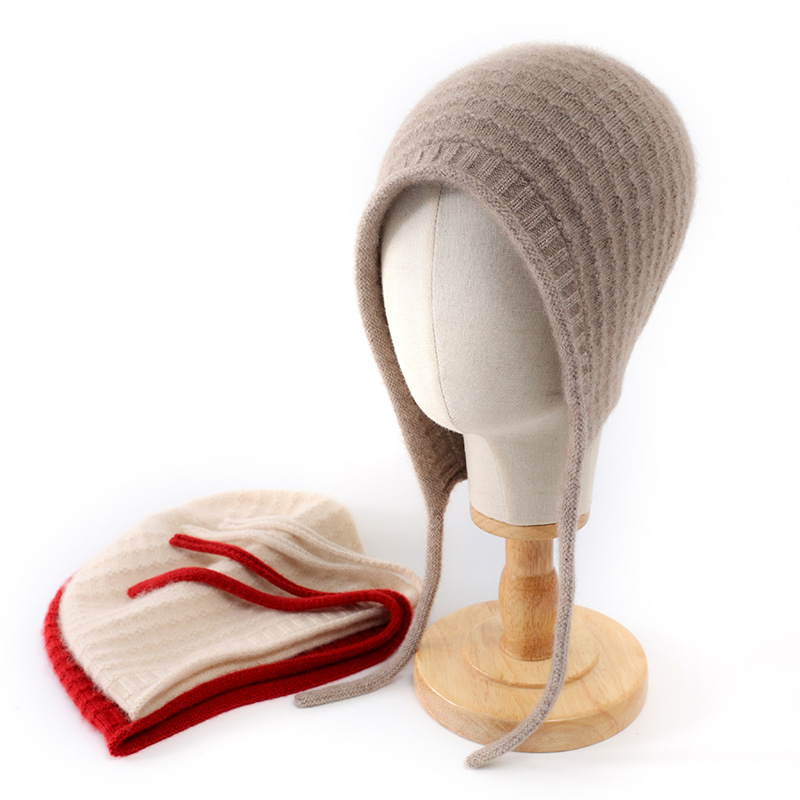 Autumn and winter cashmere knitted wool cap childish cute cashmere wool cap warm ear protection face small cold cap wholesale