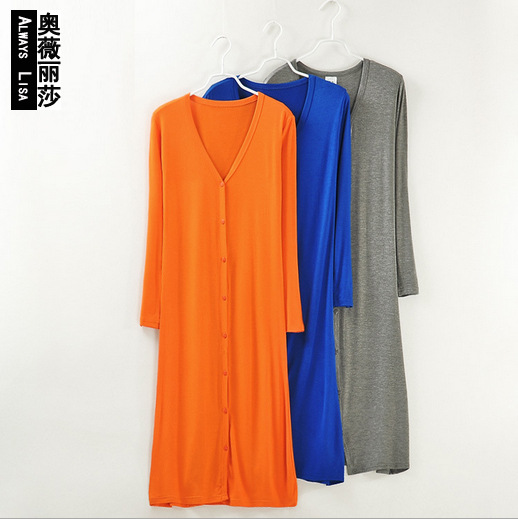 AliExpress Women's Summer Korean Style High Elastic Solid Color 8 Buckle Long Modal Cardigan Long Sleeve Slimming Jacket
