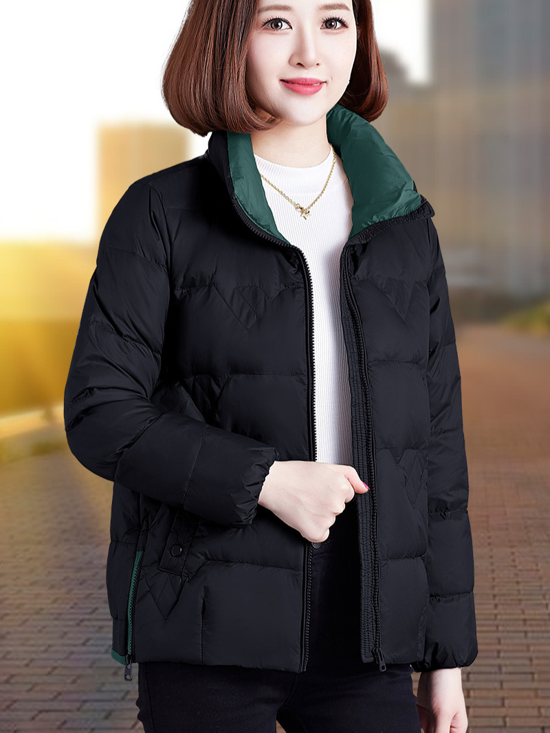 High-End Stand-Up Collar White Duck down Jacket for Women, 2025 Winter New Versatile Fashionable Short Thickened Warm Coat