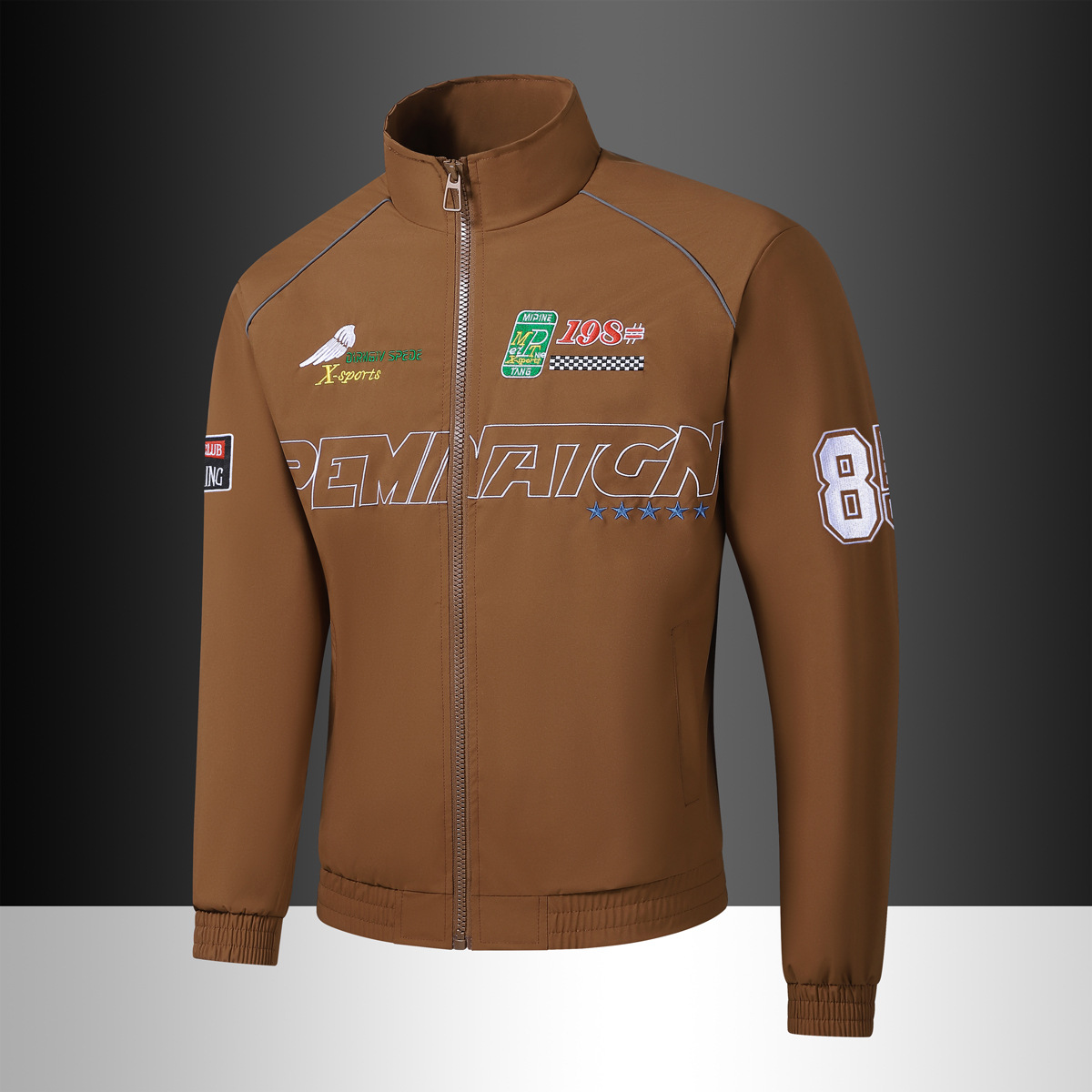Trendy Men's Jackets from Douyin Live Broadcasts, Fashionable Motorcycle Jackets, Stylish Black Racing Suits, Men's Casual Jackets for Autumn
