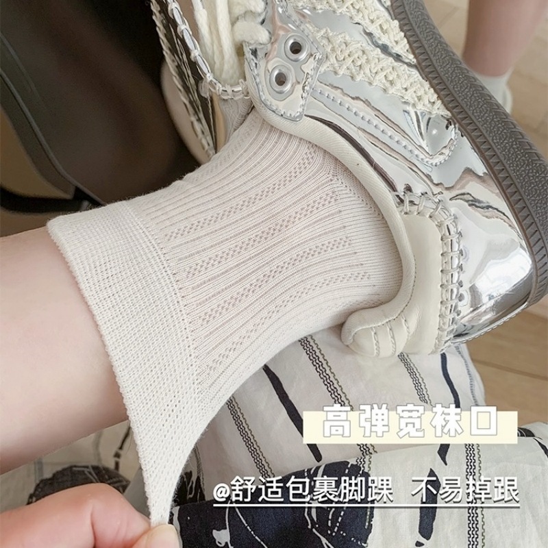 Summer Thin Hollow Mesh Jk Socks Women's Short Socks Ins Trendy Japanese Style Miu Ballet Style Cotton Short Socks Women