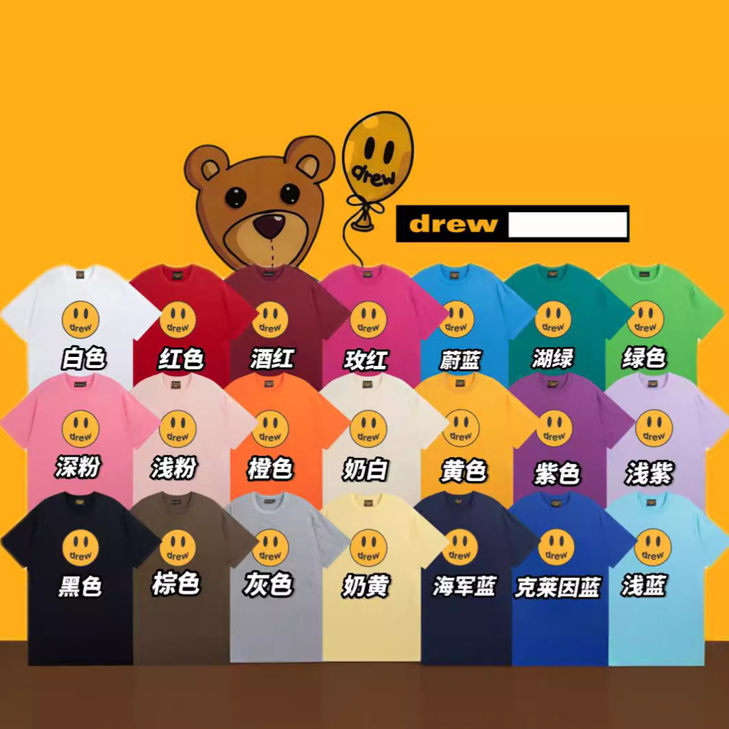 Cross-border Foreign Trade dream Smiley Print Short-sleeved Justin Bieber High Street Casual Men and Women Couple Loose T-shirt ins
