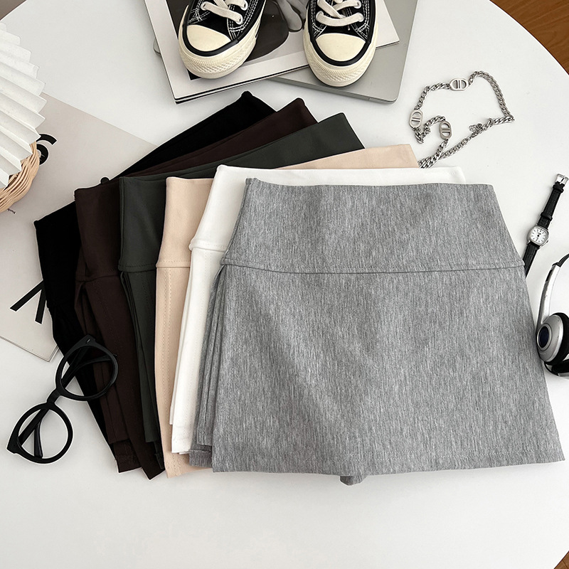 Hot Girl Casual Versatile Side Slit Skirt High Waist Slim Skirt Anti-Exposure Sports Short Skirt Hip Skirt for Women