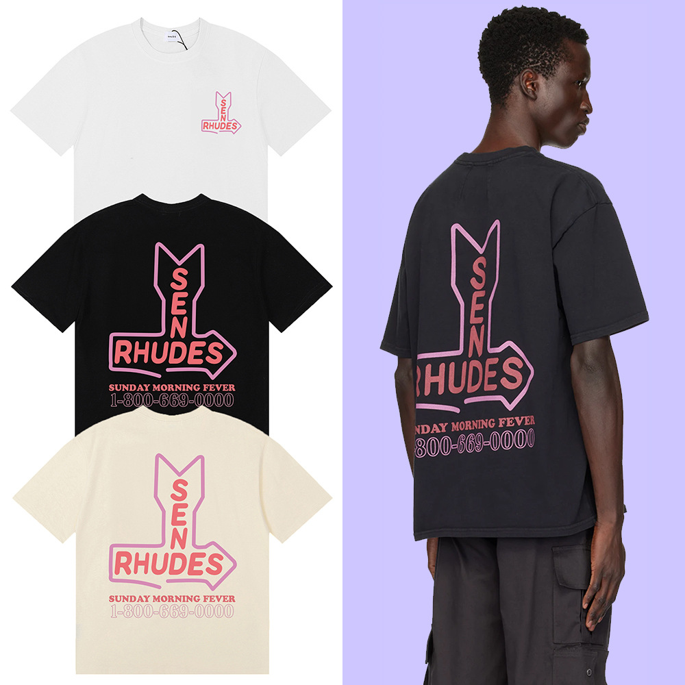 25 Trendy Brand New Rhude Mont-Blanc Hotel Mont-Blanc Hotel Commemorative Short-Sleeved T-Shirts for Men and Women