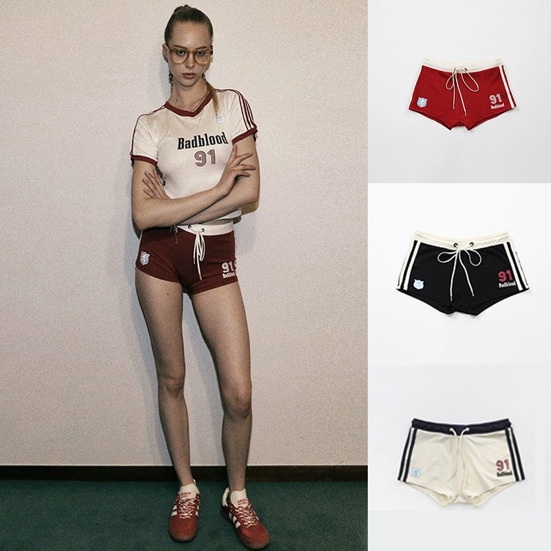 Badblood Bcac Series Sports Shorts Women's American Retro Hot Pants Niche Three-Quarter Pants Casual Pants Trendy