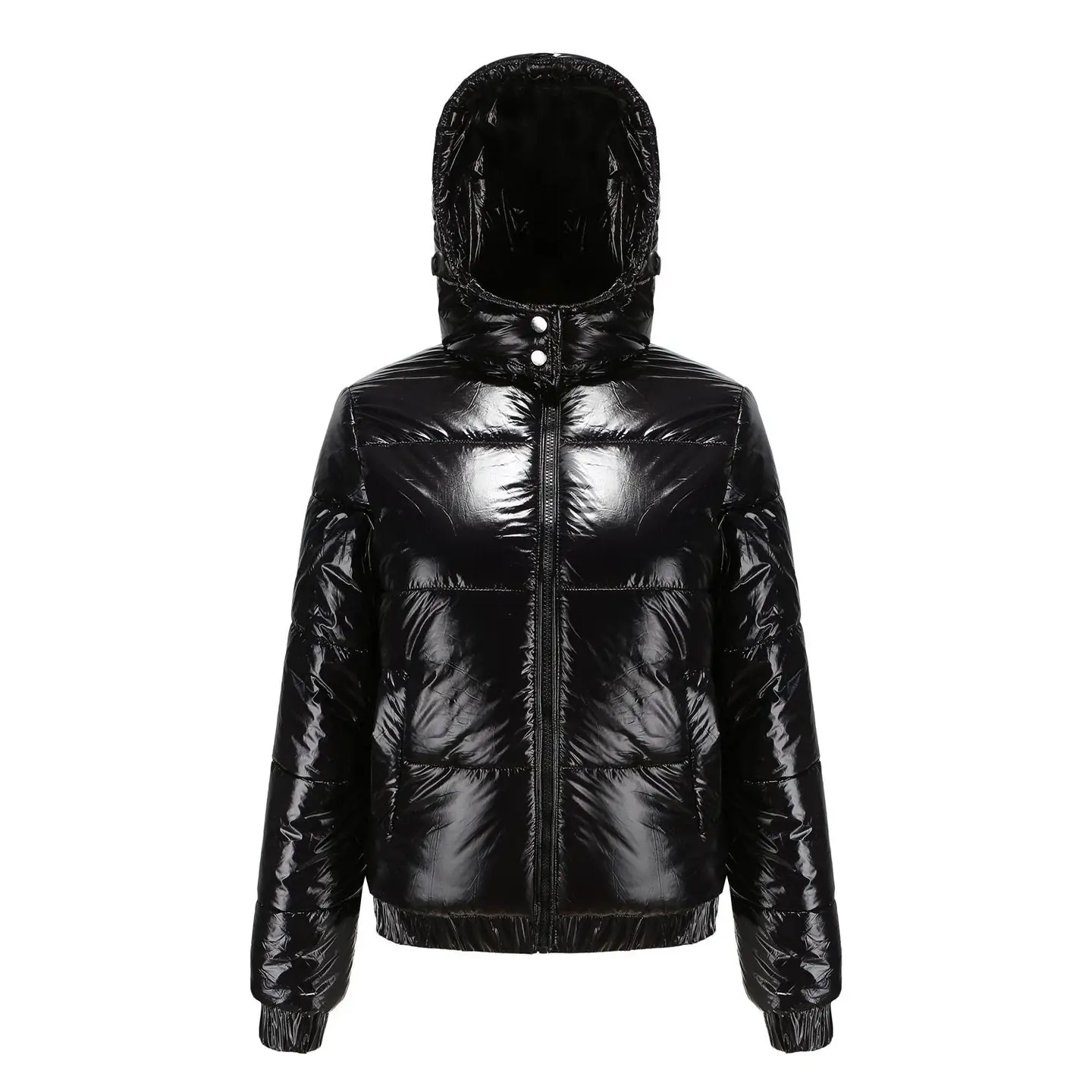 European and American women's clothing street fashion trend women's casual down cotton jacket zipper jacket casual long sleeved warm autumn and winter