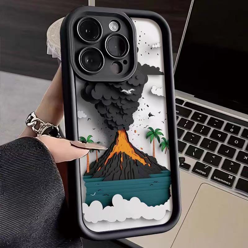 Volcanic Eruption Suitable for Apple 17Promax Mobile Phone Case Tianyan Ladder Case Iphone16/15/14 European and American 13