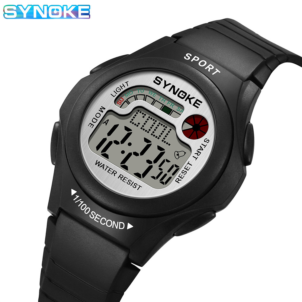 SYNOKE men's sports electronic watch multi-function luminous waterproof anti-seismic student watch in stock wholesale