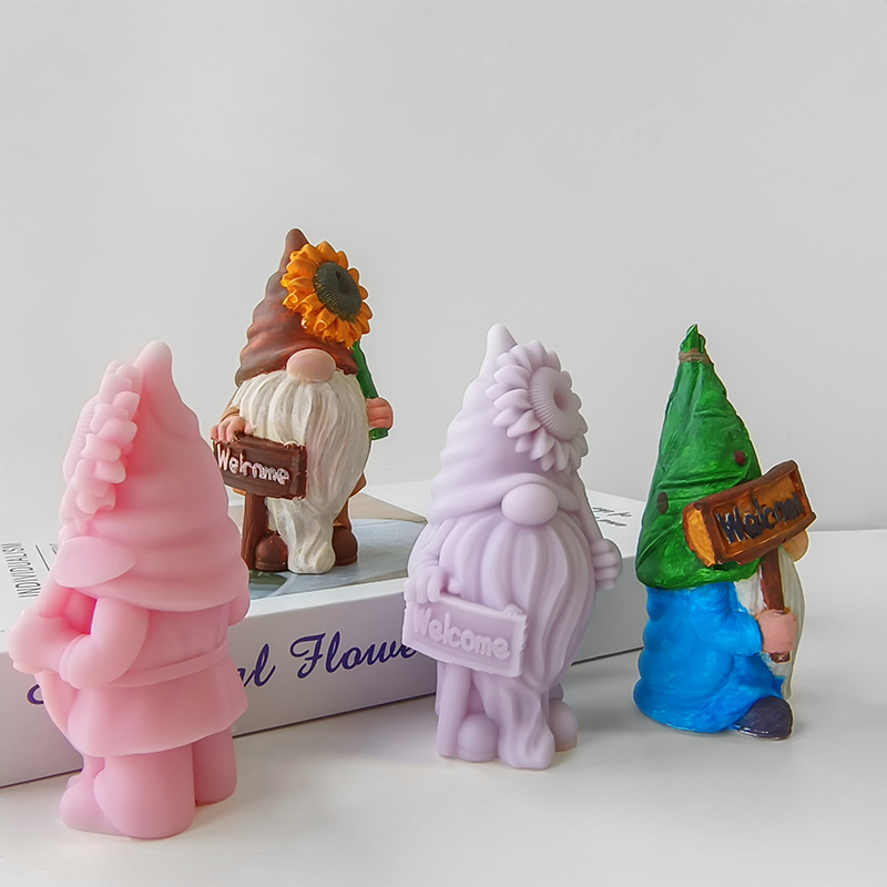 Dwarf Candle Mold Homemade Gypsum Glue Dropping Ornament Decoration DIY Handmade Aromatherapy Candle Accompanying Gift