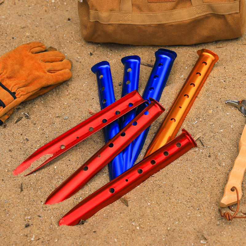 Outdoor Portable Aluminum Alloy Beach Nails Ultra-Light U-Shaped Camp Nails Beach Canopy Tent Windproof Ground Nails 31cm