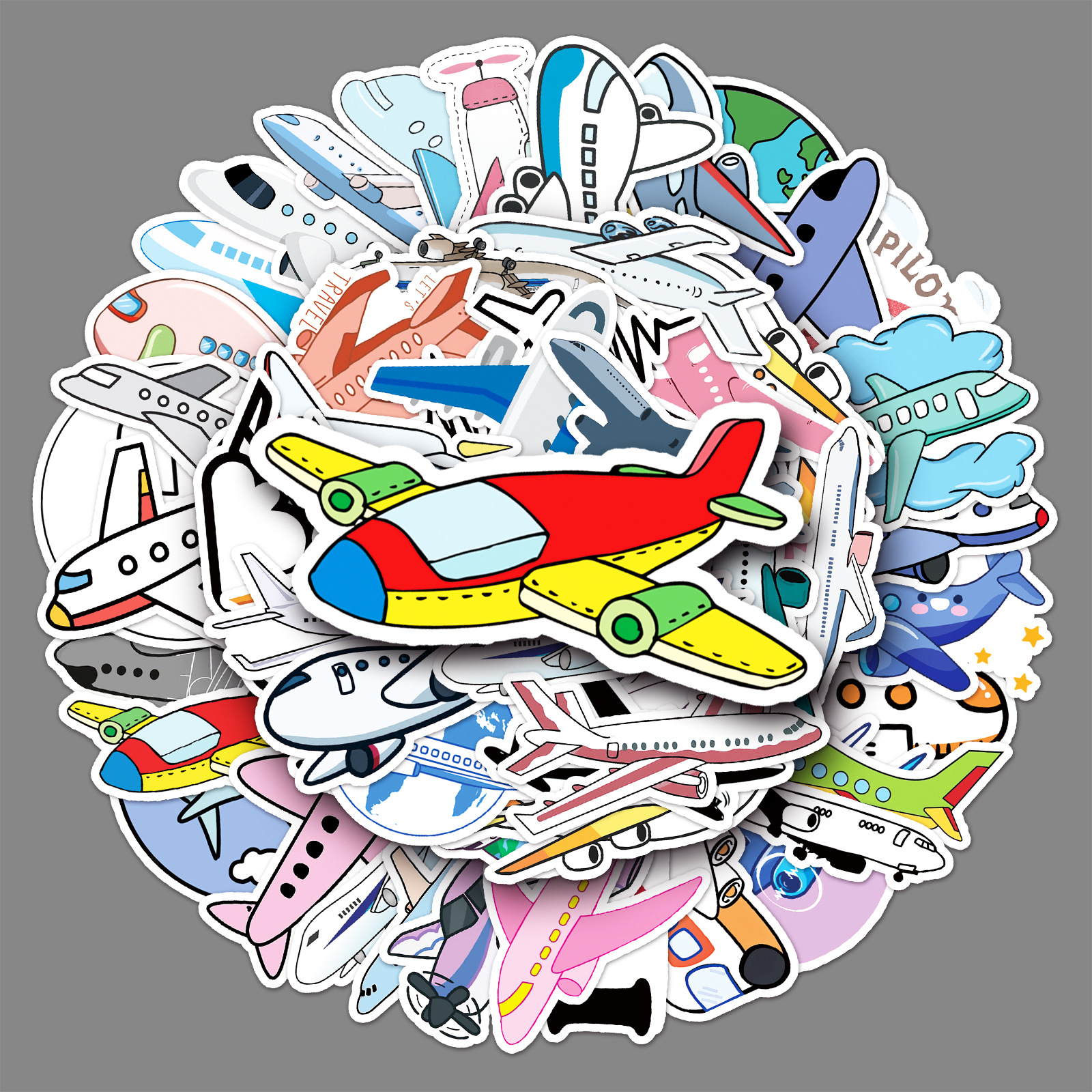 50 Luggage Case Stickers Airplane Graffiti Cartoon Cute Toy Children Goo Card Hand Account DIY Mobile Phone Case Stickers