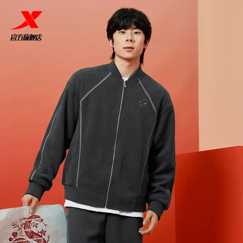Xtep Sports Outwear Men's Spring New arrival jacket Retro Casual Sports Baseball Uniform 975129060496