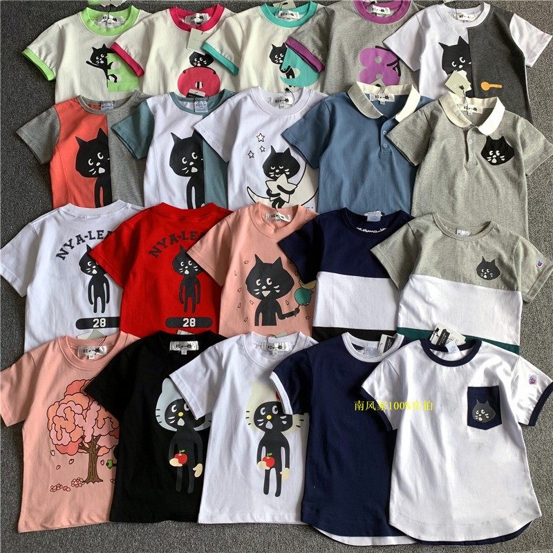 Japan Surprise Cat Collaboration Children's Collection 2025 Summer New Short-Sleeve T-Shirt Boys and Girls