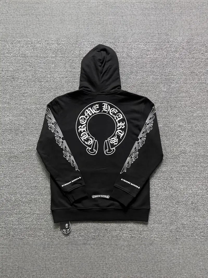 Trendy Brand 24 New Models Chrome Hearts Horseshoe Sanskrit Hoodie for Men and Women Digital Print Long Sleeve