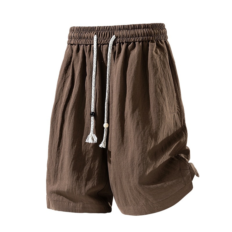 Cross-Border New Style Men's Summer Thin Cropped Shorts, Plus Size Loose Elastic Waist Sports Pants, Casual Pants for Men