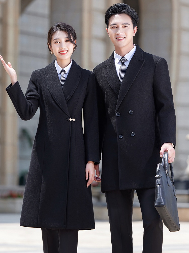 Jewelry Store Work Clothes Professional Coat Workwear Executive Business Woolen Coat for Men and Women Hotel Front Desk Woolen Coat