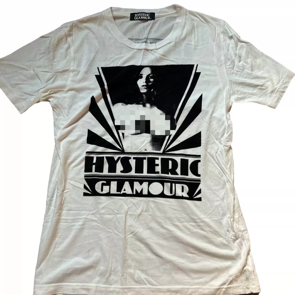 Hysteric Glamour Portrait Printed Hysterical White Short sleeved T-shirt