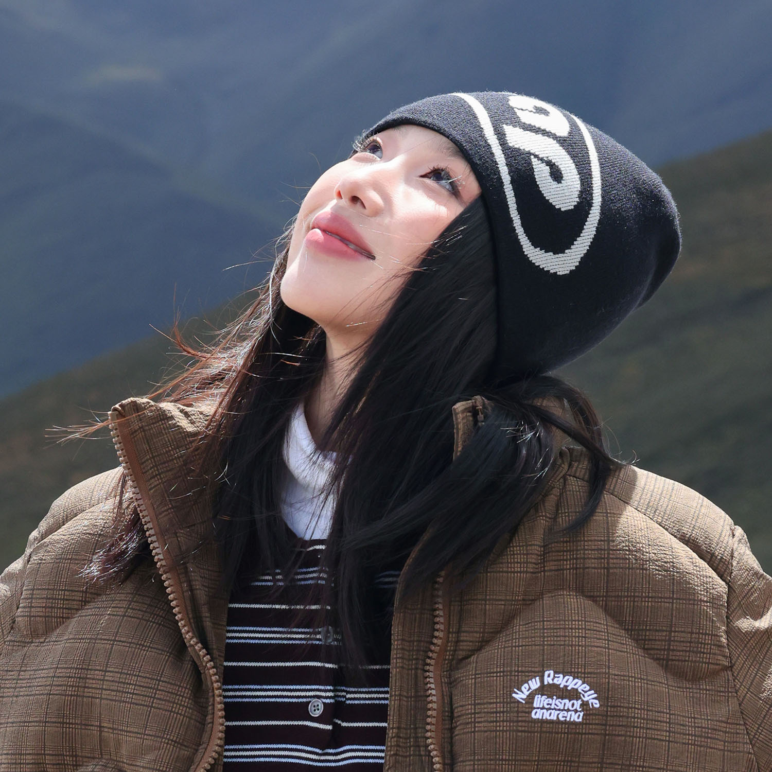 2024 Autumn and Winter Warm Double-layer American Wool Cold Cap Riding Cap Cyber Popular All-match Pullover Knitted Cap Women's Fashion