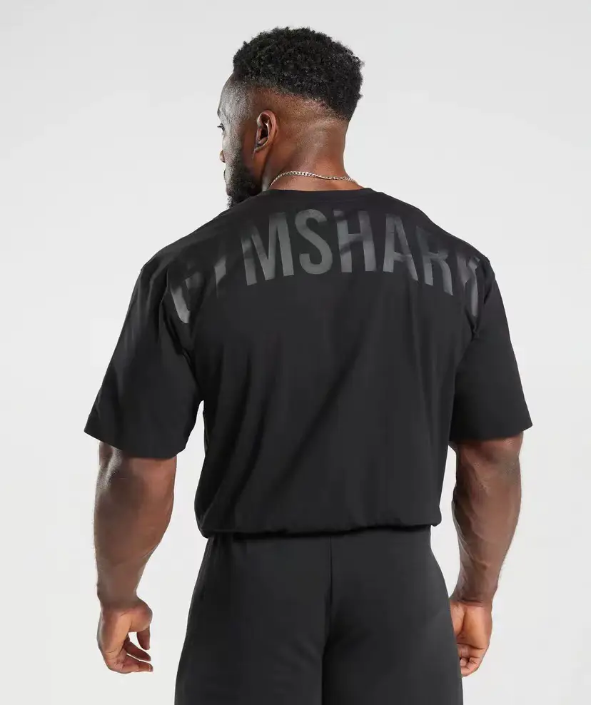 Shark Gym Cracked Short-Sleeved Fitness Sports Loose Stretch Cotton Short-Sleeved
