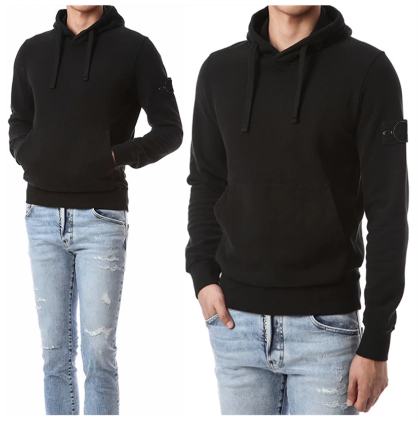 Stone Basic Hoodie with Compass Patch, Simple Sweatshirt, European and American Style, Functional Loose-Fit Hooded Pullover Fotografie QC de pe TAOBAO pe Qualit.ly