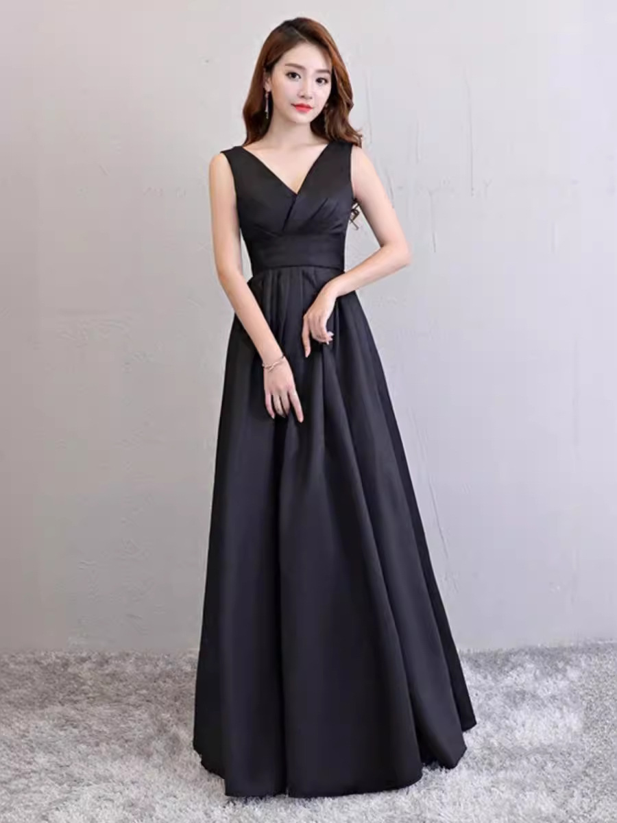 V-Neck Choir Uniform 2026 Performance Outfit Annual Meeting Host Solo Performance Clothing Party Elegant Long Evening Dress