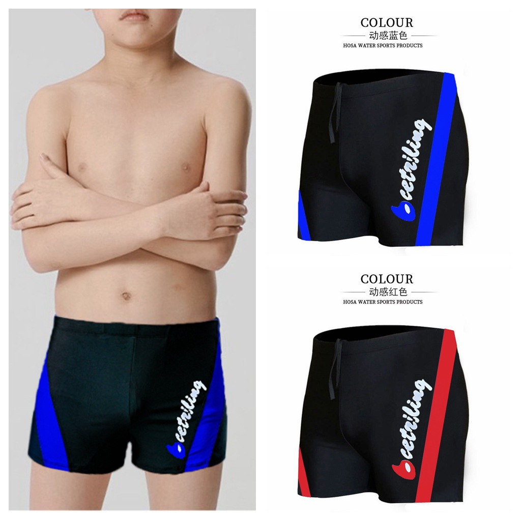 Big boy nylon swimming trunks boys simple boxer loose color matching teenagers men's swimming suits swimming trunks students wholesale